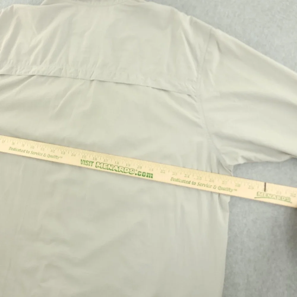 The North Face Shirt Mens 2XL Beige Solid Long Sleeve Button Up Outdoor Fishing